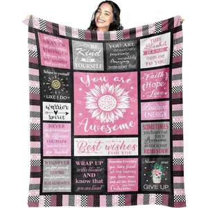 Get Well Soon Gifts for Women After Surgery, Inspirational/Sympathy/Relaxation/Spiritual/Motivational/Encouragement/You are Awesome Gifts for Women Blanket 60"x50"