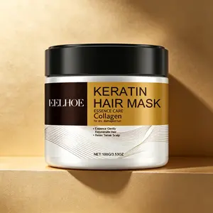 Keratin Hair Mask 100g – with Collagen – Deeply Repairs Dry, Damaged & Brittle Hair – Rejuvenates & Strengthens – Relaxes Tense Scalp – Daily Essence Care for All Hair Types