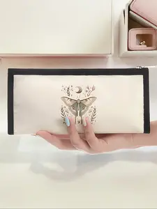 Butterfly Pattern Triangular Pencil Case, Portable Multi-Functional Stationery Bag, Zipper Design, Unisex School Supplies Organizer