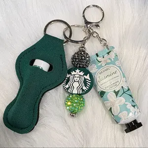 Dark Green Keychain Set - Includes Lip Balm and Lotion