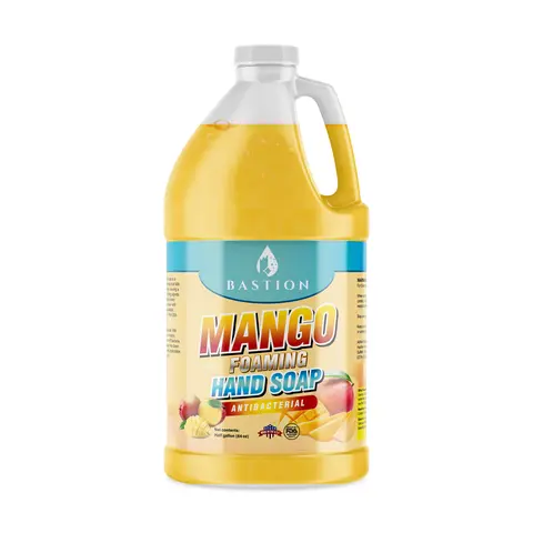 Mango Scent Foaming Antibacterial Liquid Hand Wash Cleanser, Half Gallon (64 oz) Bulk Refill Jug Press Foaming Hand Wash