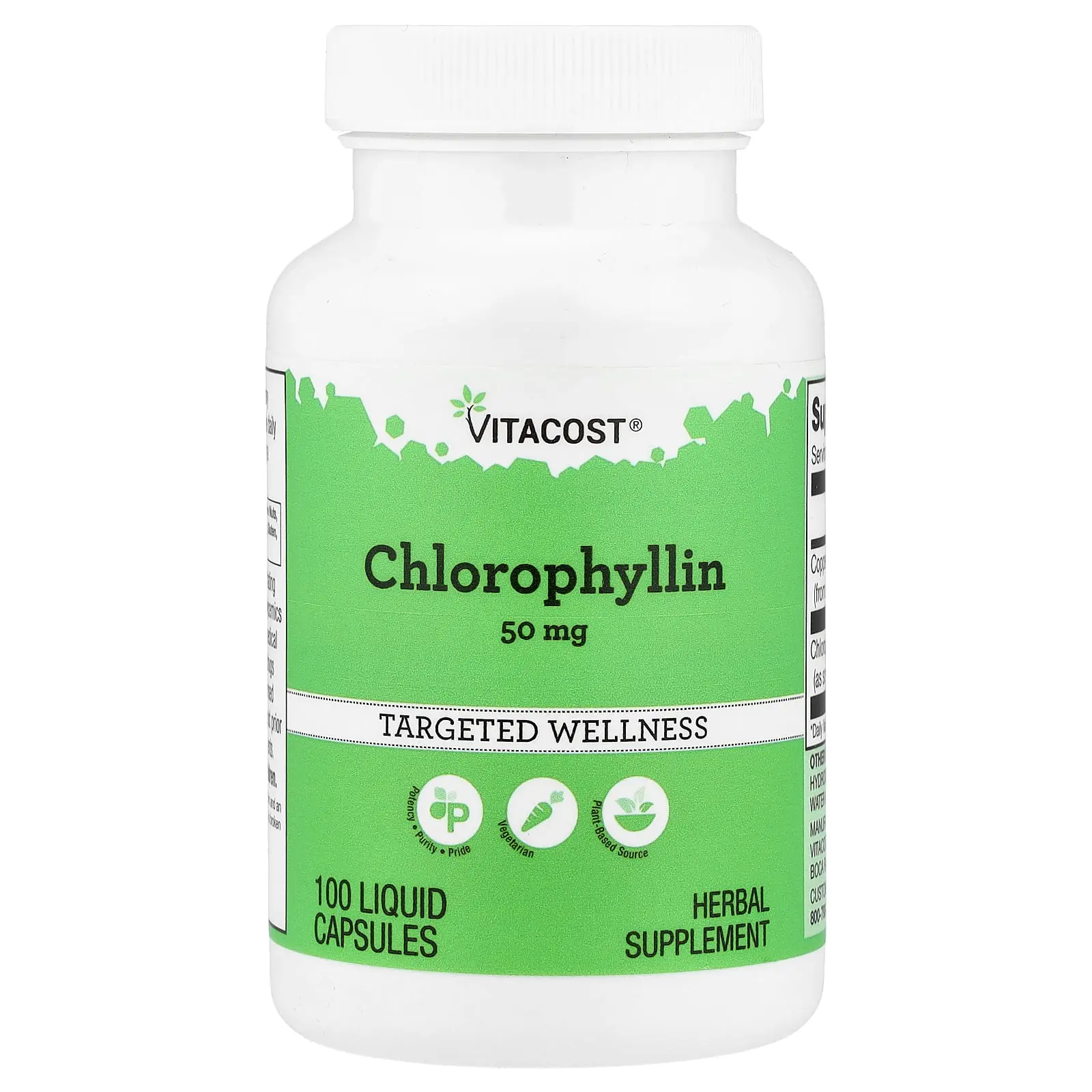 Vitacost Chlorophyllin, 50 mg, 100 Liquid Capsules