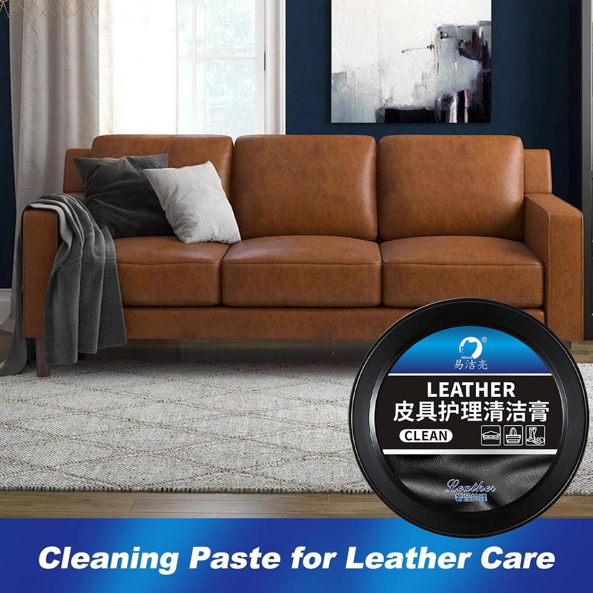 Car Leather Cleaning Cream, Multifunctional Car Leather Care Cream, Suitable for Car Seat, Leather Bag, Handbag, Clothes, Shoes