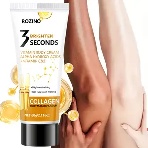 Rozino 3 Second Brightening Collagen Body Cream, Alpha Hydroxy Acid, Vitamin C&e, Deep Nourishment, Instant Radiance, 60g Soft Tube