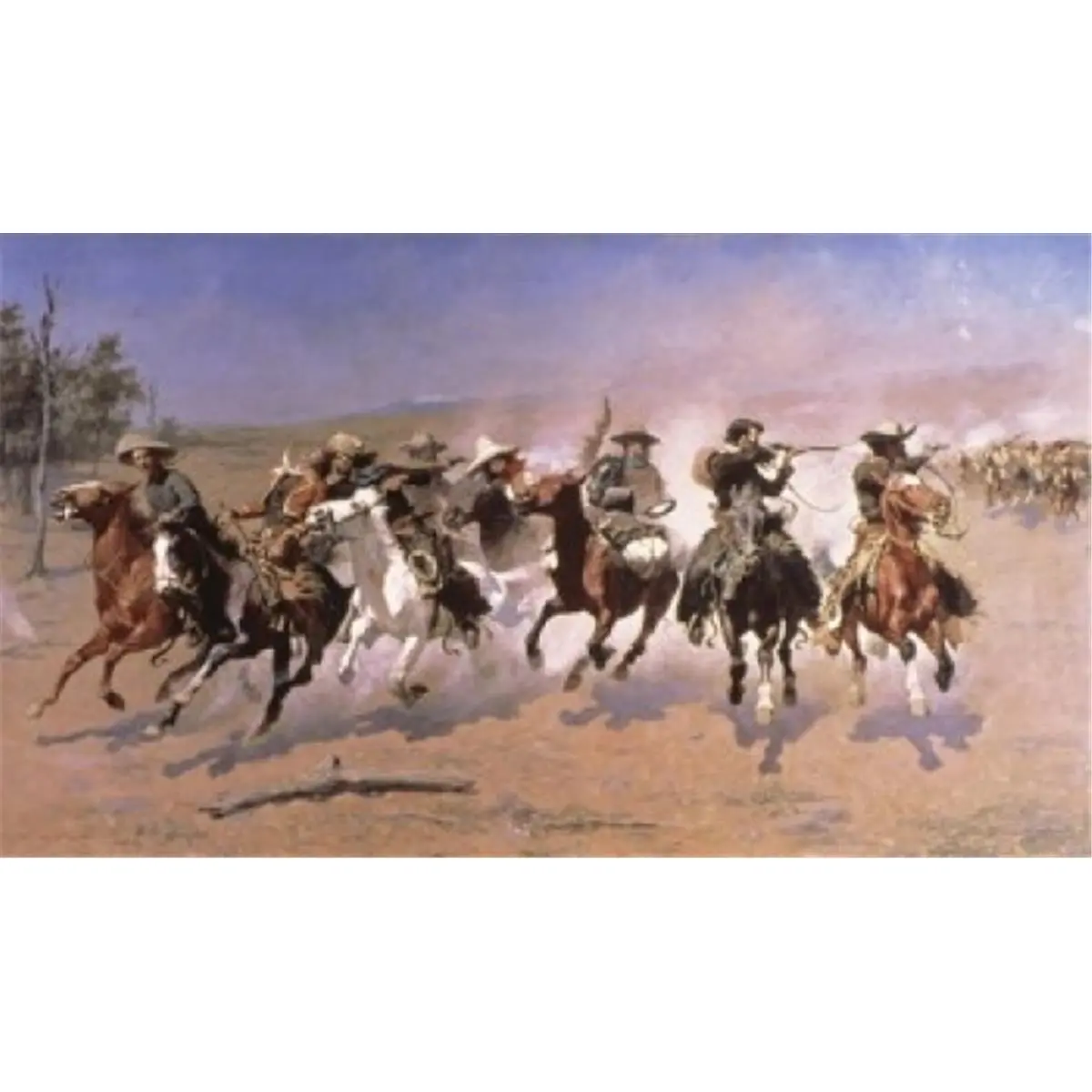 Frederic Remington's "A Dash for The Timber" Unframed 24x36 in American Western Art Paper Poster Print - Precise Riding Scene Wall Decoration for Man Cave Decor, Room Decor