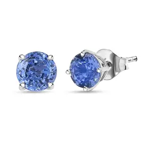 AAA Blue Sapphire 1.25 ctw Solitaire Stud Earrings in 10K White Gold Christmas Gifts