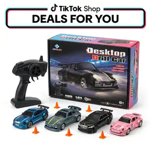 Ultra-Portable 1/64 RC Drift Car – 4WD High-Speed Mini Drift Toy with Realistic Steering, LED Lights & Type-C Charging, Ideal Desktop Entertainment for Boys