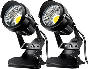Spot Lights Clamp Indoor Spotlights, 7W Clip on Lights Daylight White Uplights with 6FT Cord and Switch for Trade Show, Workshop, Billboard, Desk Lighting (2 Pack)