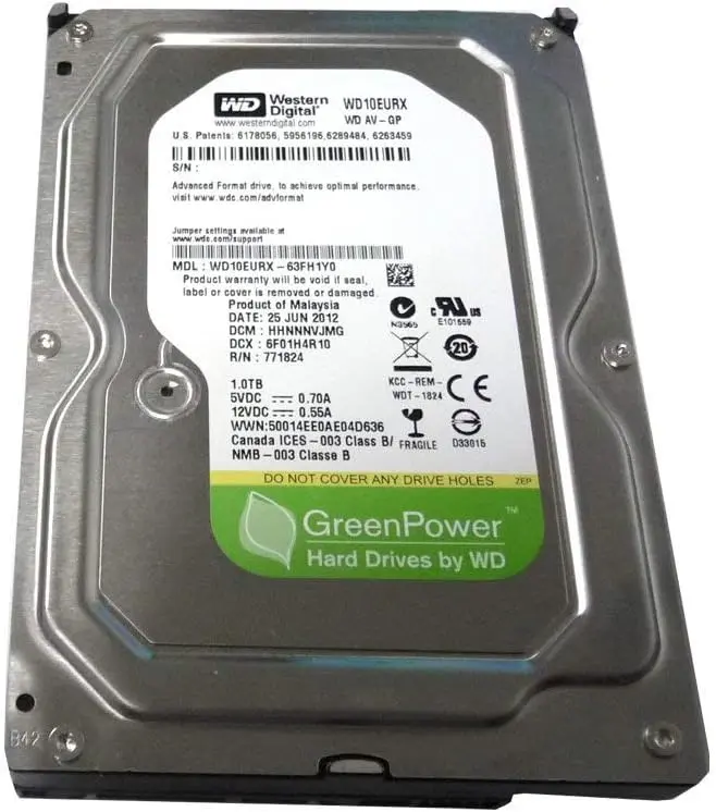 Refurbished Western Digital WD Green 1TB 3.5 Inch SATA Hard Drive HDD for Desktop PC DVR NVR Storage