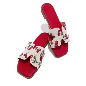 Cherry Baby Slip On Sandals - Red