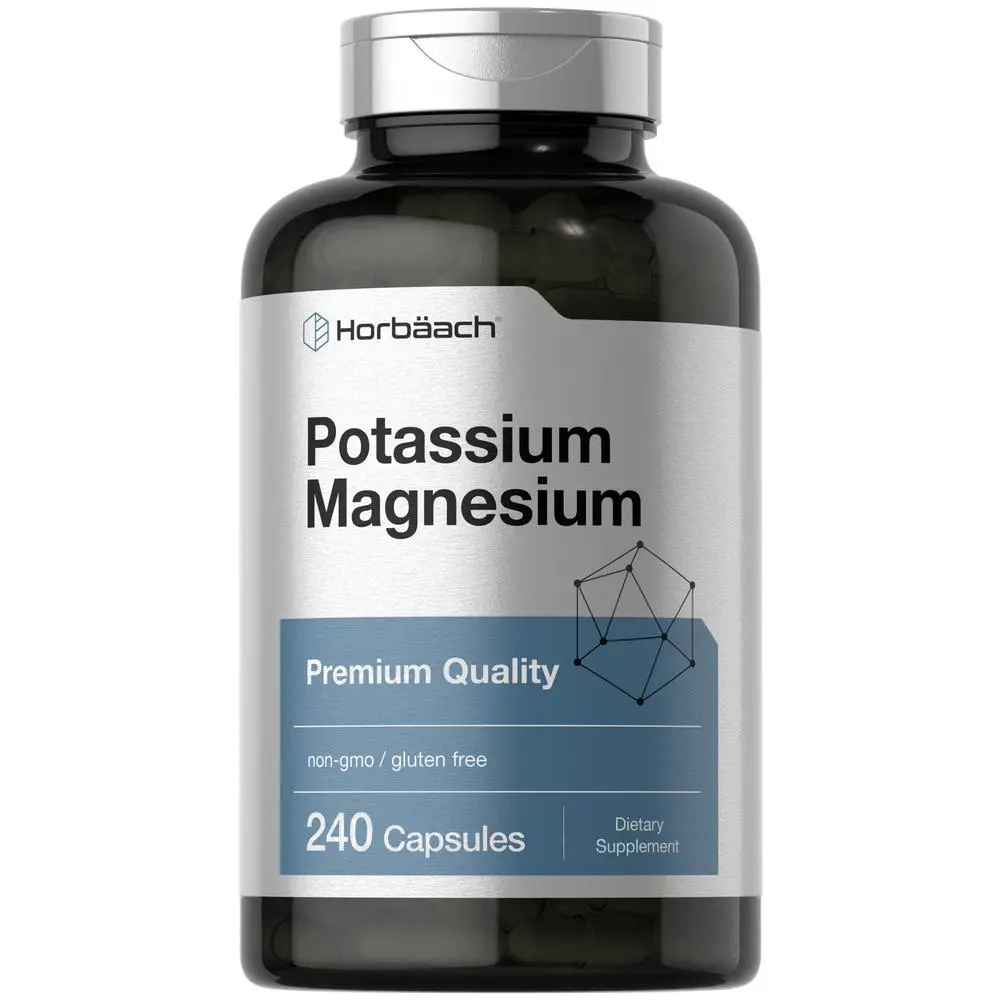 Horbäach Potassium Magnesium Supplement | 240 Capsules | Premium Quality | Non-GMO & Gluten Free Horbäach Potassium Magnesium Supplement | 240 Capsules | Premium Quality | Non-GMO & Gluten Free
