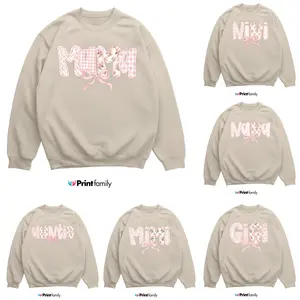 Mama Coquette Sweatshirt – Girly Floral Bows Pink Mama Crewneck, Vintage Grandma Mama Nana Gigi Mimi Shirt Design, Cute Easter Mothers Day Tops, Gift For Mom Her