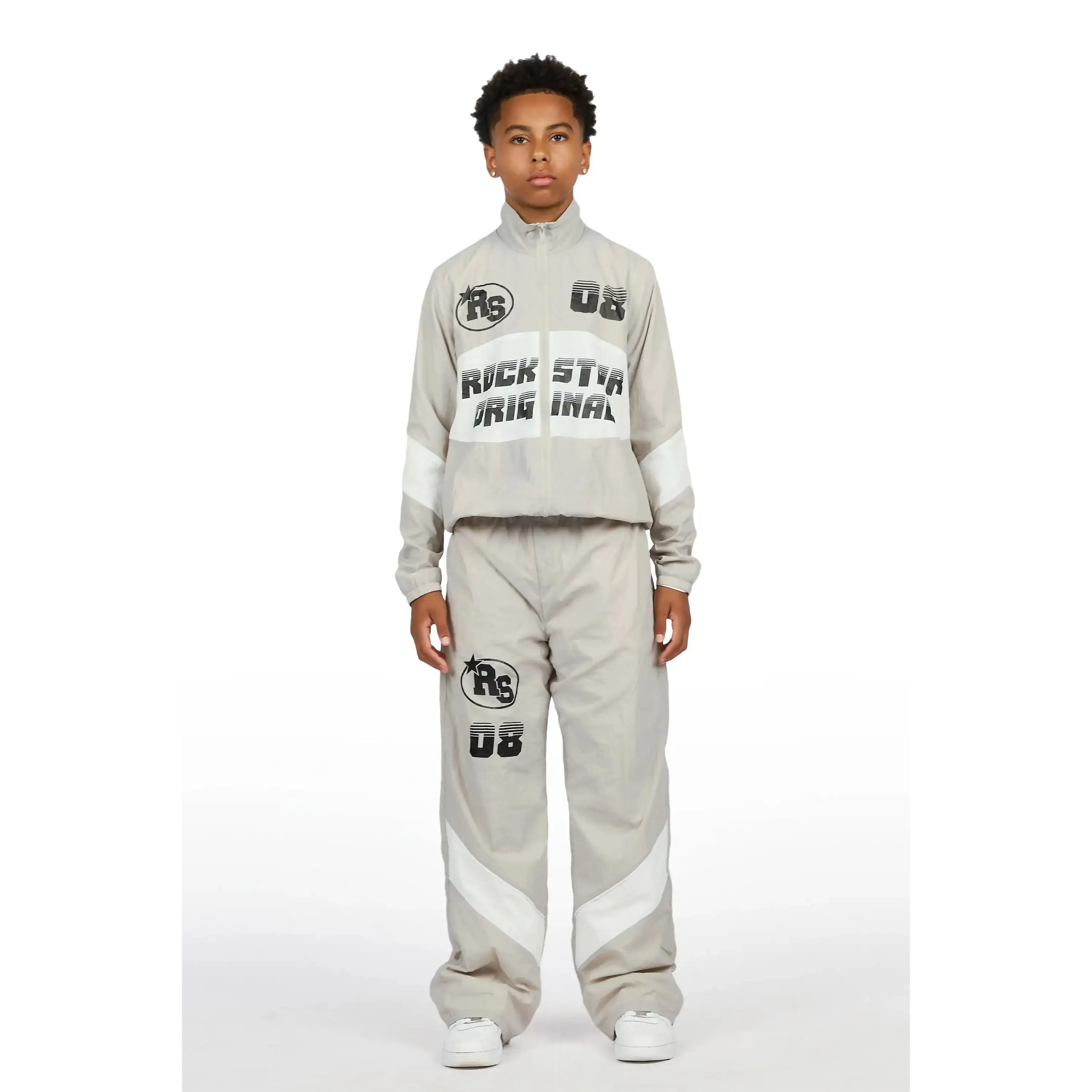 Boys Wayra Grey Windbreaker Jacket Track Set Boys Wayra Grey Windbreaker Jacket Track Set