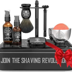 Viking Revolution Luxury Shaving Kit for Men - Gift for Dad or Husband Includes Safety Razor, Brush, Bowl, Soap, Oil & Balm Perfect for Classic Shaves
