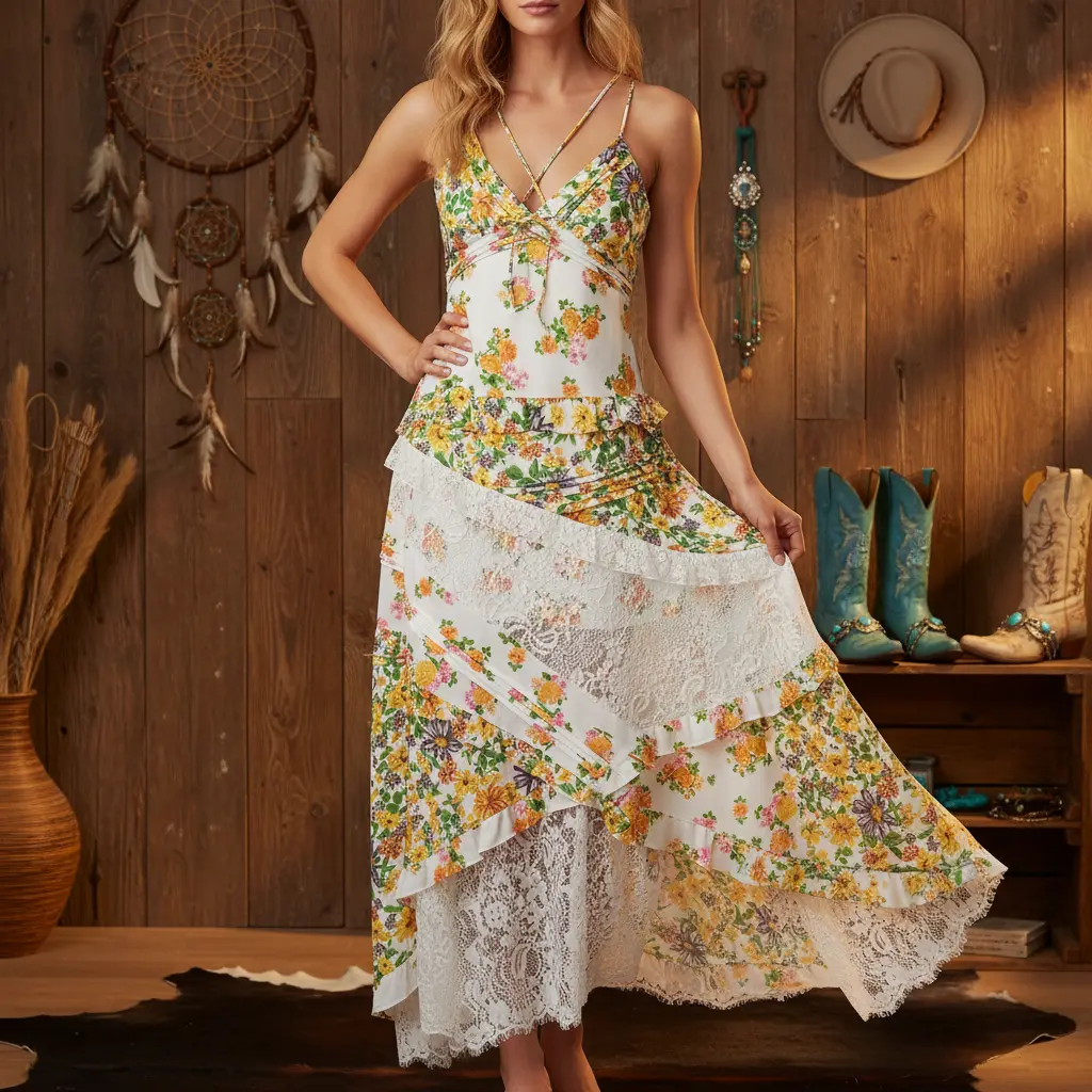 Women's Floral Maxi Dress, Spaghetti Strap V Neck Backless Lace Ruffle Tiered Long Dresses for Summer Beach Wedding Cocktail Party Cute Fashion - TikTok Shop Women's Floral Maxi Dress, Spaghetti Strap V Neck Backless Lace Ruffle Tiered Long Dresses for Summer Beach Wedding Cocktail Party Cute Fashion - TikTok Shop