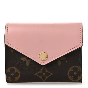 Pre-owned Louis Vuitton leather Small Leather Goods Monogram Zoe Wallet Rose Ballerine Z 760
