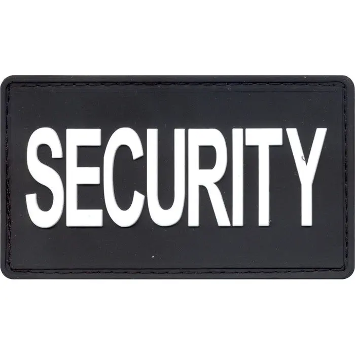 Black - SECURITY Patch Water Resistant PVC with Hook Back