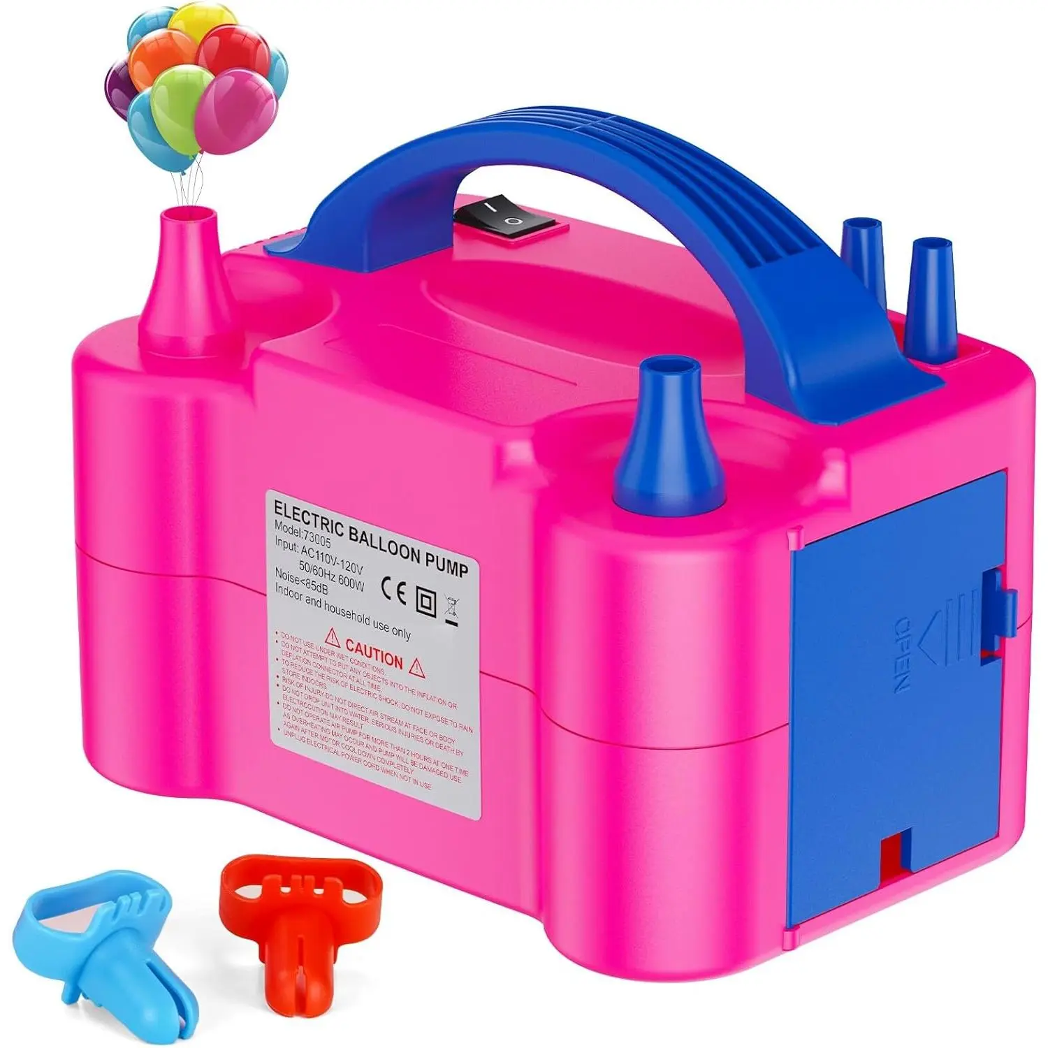 Electric Air Balloon Pump, Portable Dual Nozzle Electric Balloon Inflator for Party Decoration, 110V 600W Balloon Blower Pump Inflation