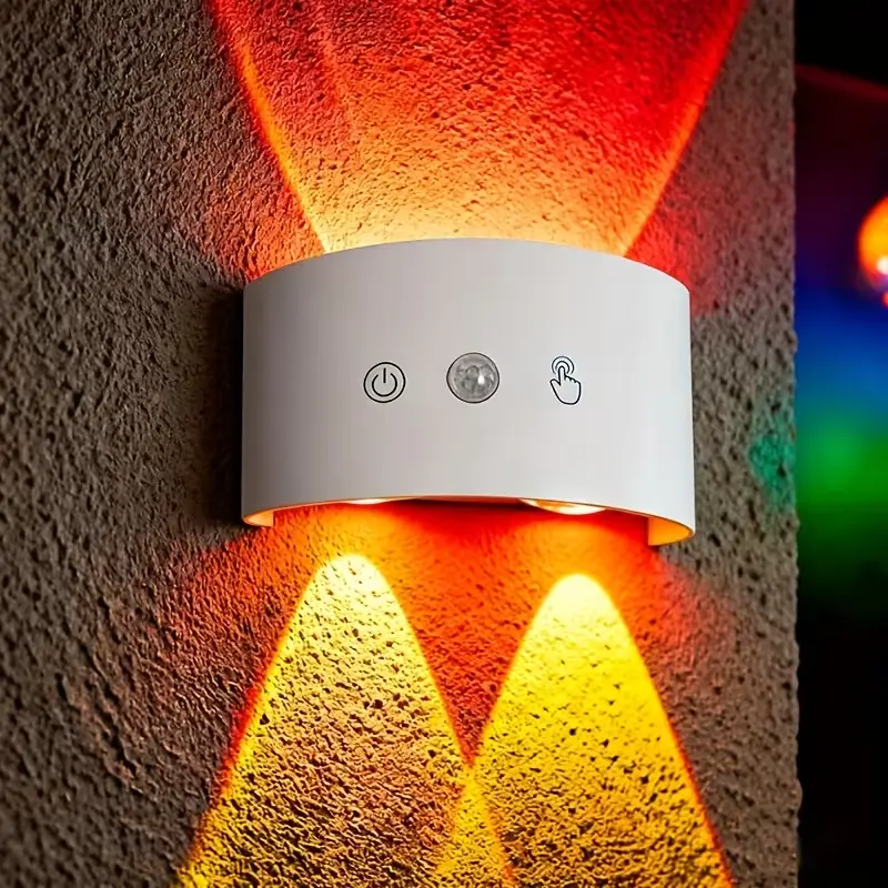 LED Light Smart Motion Sensor Wall Lamp with TouchSwitch Rechargeable Battery Powered Magnetic Installation for Indoor Decorative Ambiance Lighting