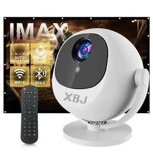 [US warehouse] XBJ 4K Projector 600 ANSI Portable, 2.4/5G WiFi6 Built-in Speaker, HD 1080P Home Cinema & Outdoor, 360° Multifunctional LED with 4K Decoding, Auto Focus, Ideal Holiday Gift Christmas New Year Gift Audio projector for bedroom projector 4k