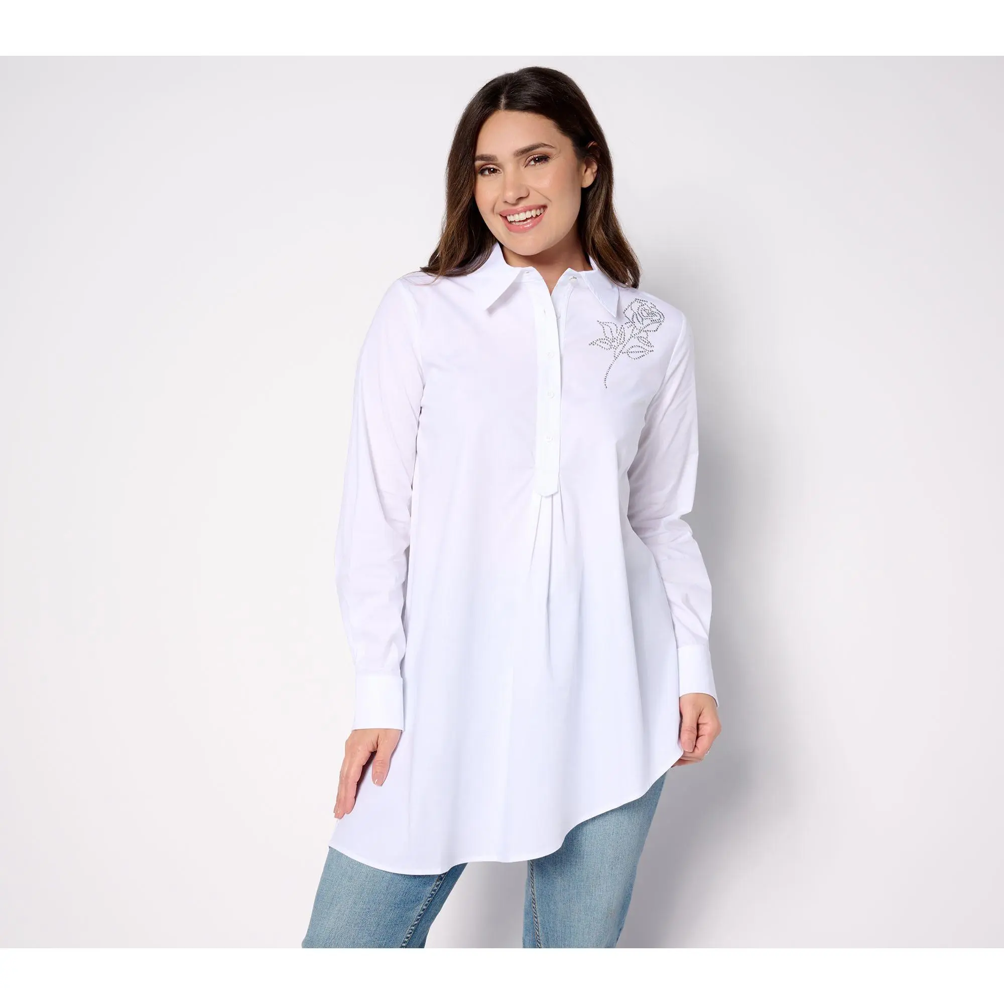 Attitudes by Renee Petite Asymmetric Hem Shirt