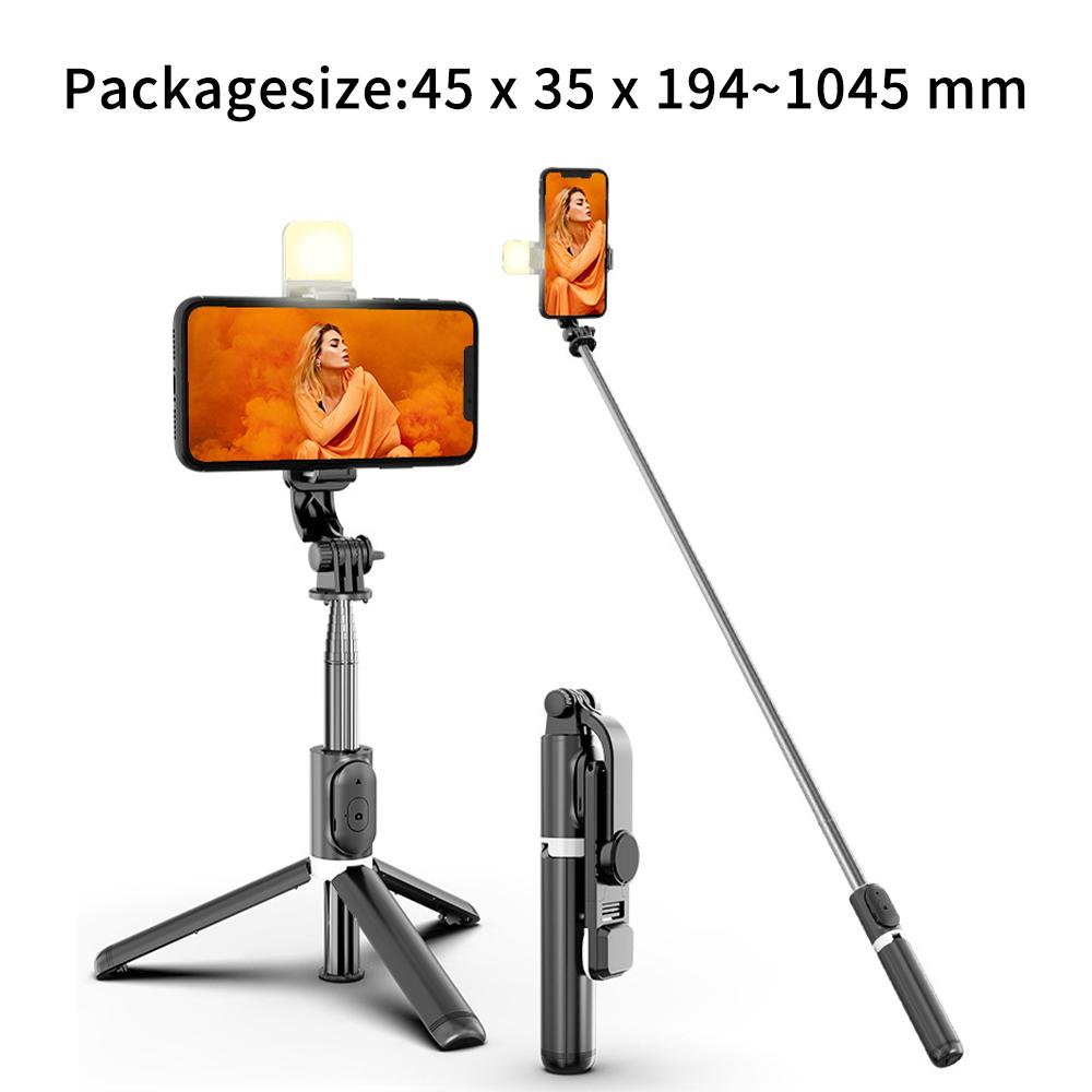 41-Inch Selfie Stick Tripod with Rechargeable Fill Light and Bluetooth Remote, Extendable Phone Tripod Stand, 3 Light Modes and 9 Brightness Levels for Vlogging, Live Streaming, iPhone & Android