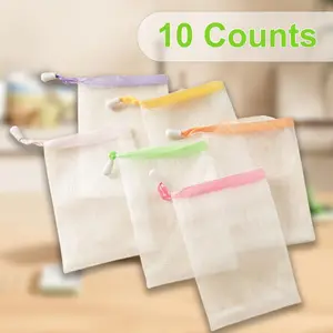 6 Counts Soap Pouch for Shower, Exfoliating Soap Saver Pouch with Drawstring, Mesh Soap Net Bags for Soap Bars, Soap Pouch for Bath and Shower(Multicolor)