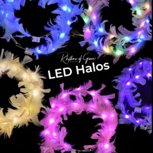 LED Goddess Headband - Light Up Feather Headpiece
