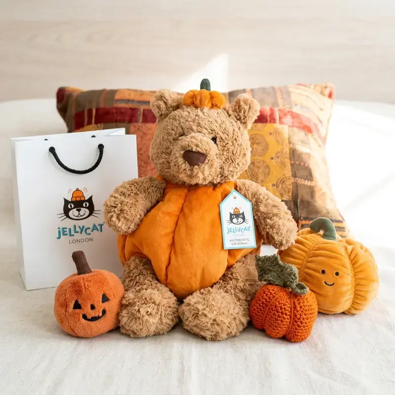 Official Jellycat Pumpkin Teddy | US Stock | Free Jellycat Gift Bag