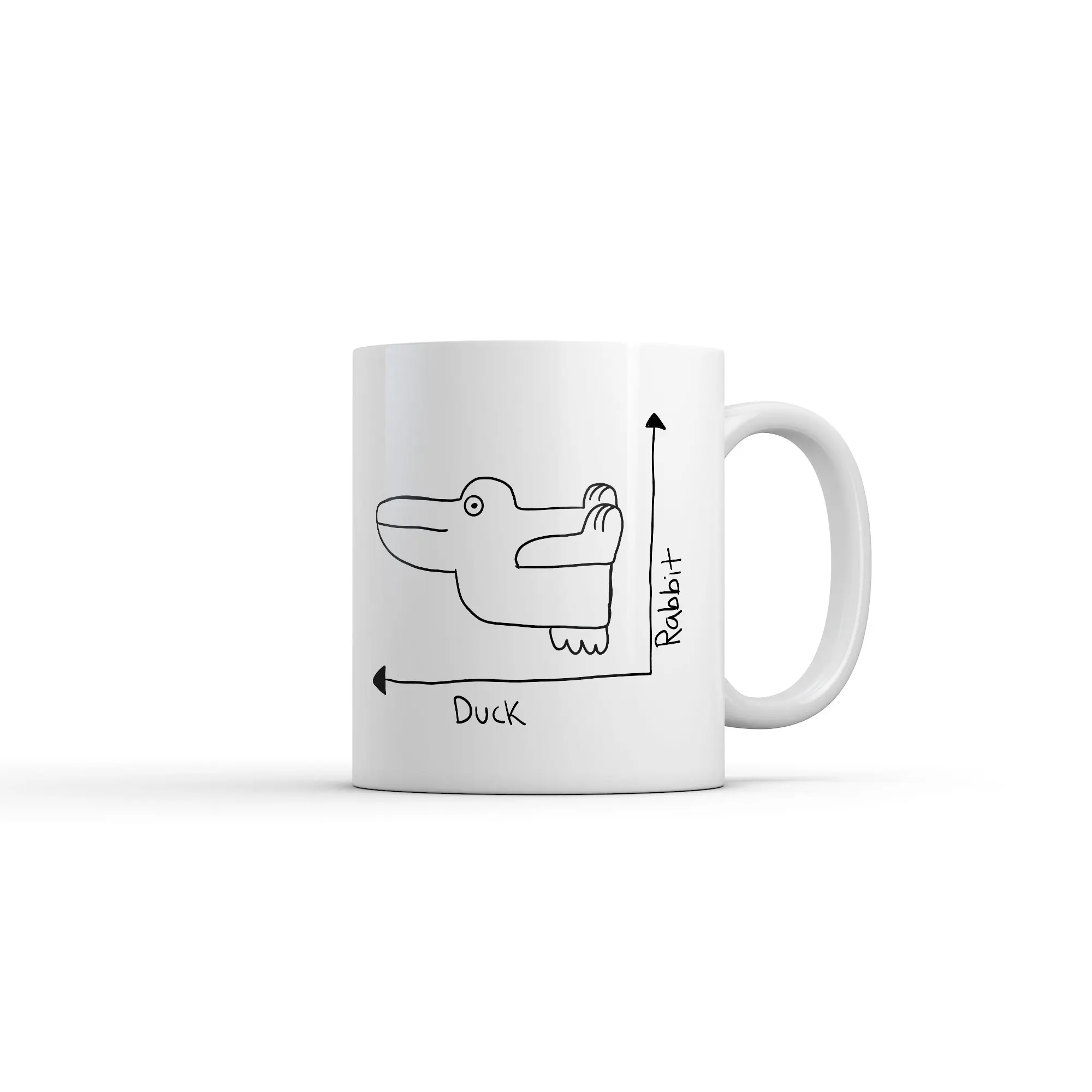 Duck Rabbit Graph Mug Funny Sarcastic Graphic Novelty Coffee Cup - 11oz Funny Coffee Mugs Ceramic Printed Drinkware Cup