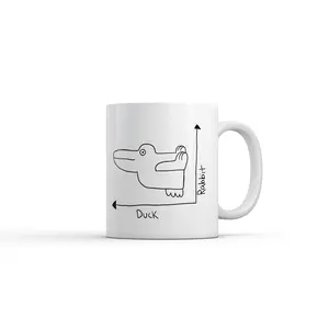 Duck Rabbit Graph Mug Funny Sarcastic Graphic Novelty Coffee Cup - 11oz Funny Coffee Mugs Ceramic Printed Drinkware Cup