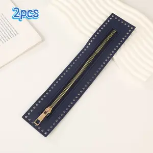 2-Piece Hook Zipper Set for PU Leather Sewing Projects, Large Hole Design, and, Durable for Bag Making and DIY Wallets