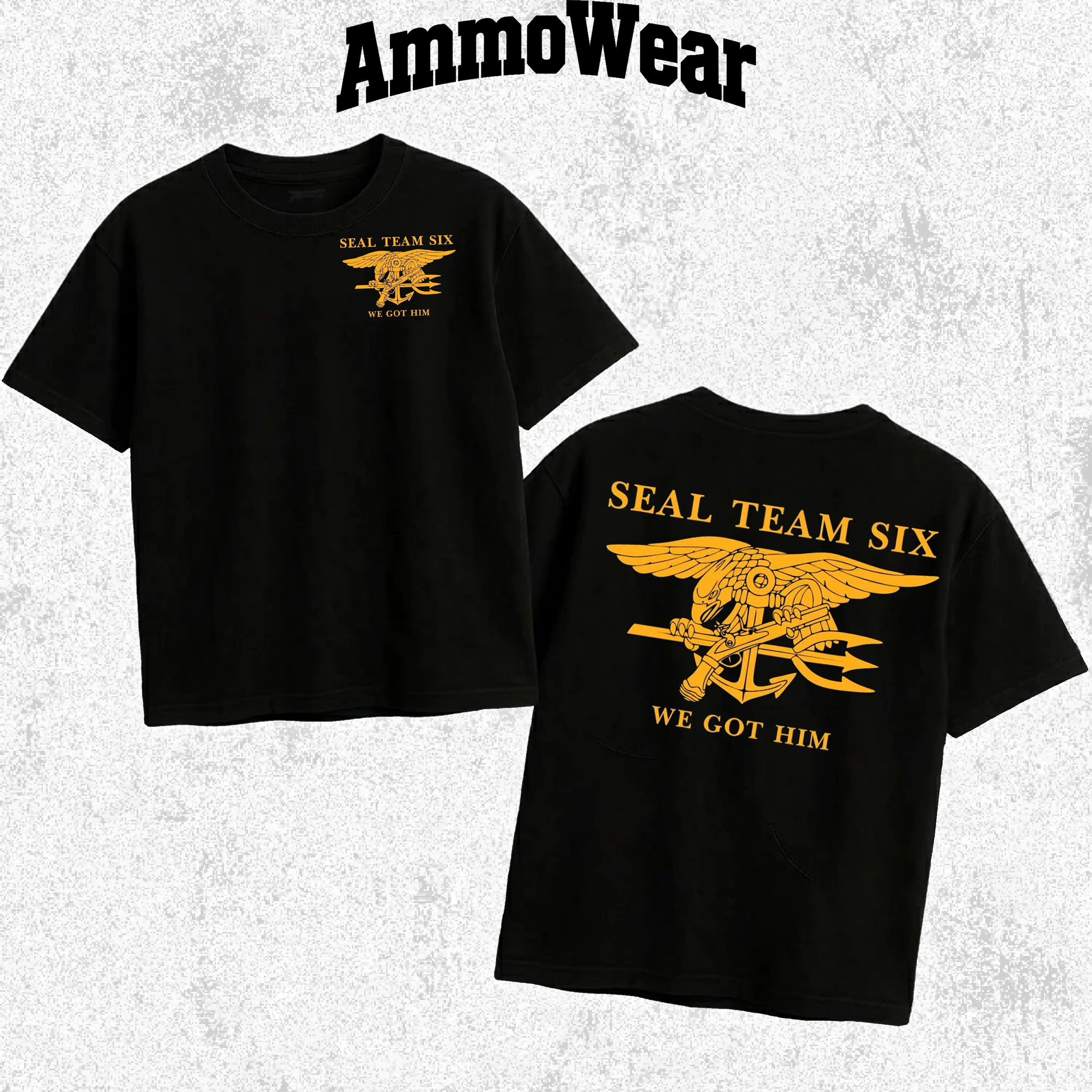 SEAL Team Six Graphic Tee, Navy SEAL Trident T-Shirt, We Got Him Military Veteran Apparel, US Naval Special Warfare Top, Unisex Casual Black Short Sleeve Everyday Shirt, Tactical Special Forces Streetwear Fashion