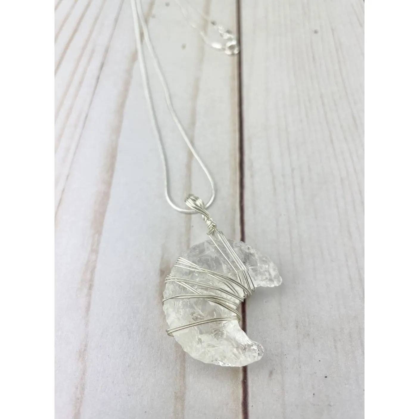 Mystical Crescent Moon Crystal Necklace
