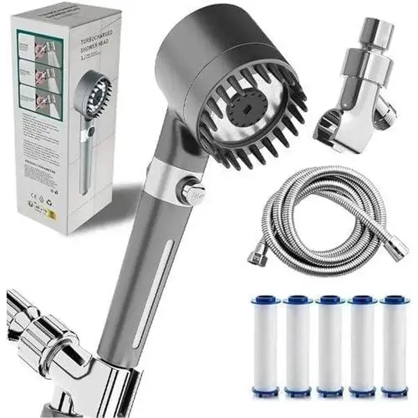 The new 2026 filtered shower head features a filtered shower head, a handheld shower with multiple spray modes, an adjustable shower head, and a switch, bringing you a comfortable bathing experience.