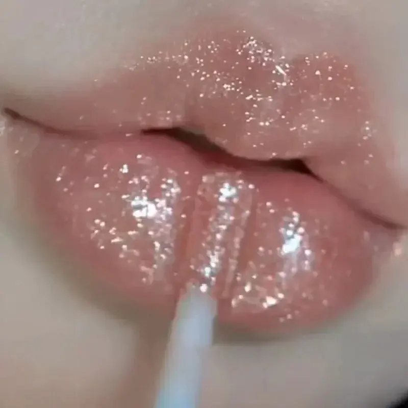 Sweet sparkling lip glaze mirror lip shine light lip gloss transparent lip gloss water gloss pure desire