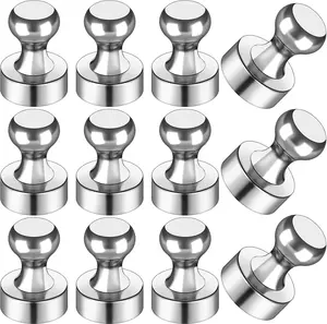 Fridge Magnets 12Pcs Refrigerator Whiteboard Small Strong Magnet Classroom Kitchen Accessories Decorative Locker Set Decor Must Haves Office Calendar Refrigerador Magnetic Cute Crafts Silver