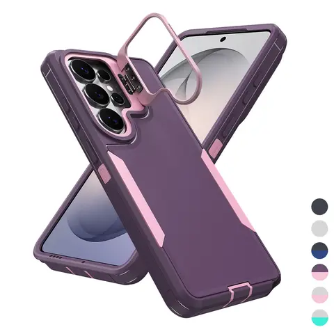 2-in-1 Military Grade Heavy Duty Rugged Shockproof Protective Case with Kickstand for Samsung Galaxy S26 Ultra, S25, S24, S23, S22 – Smartphone, Cellphone, Handheld Devices Protection Cover