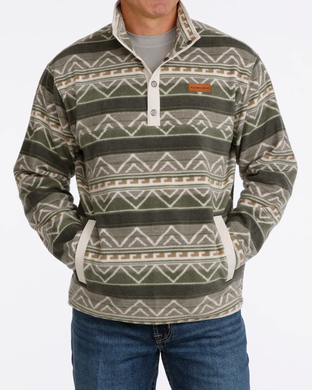 Cinch Men's Polar Fleece - Olive - MWK1514029/MWK151429X