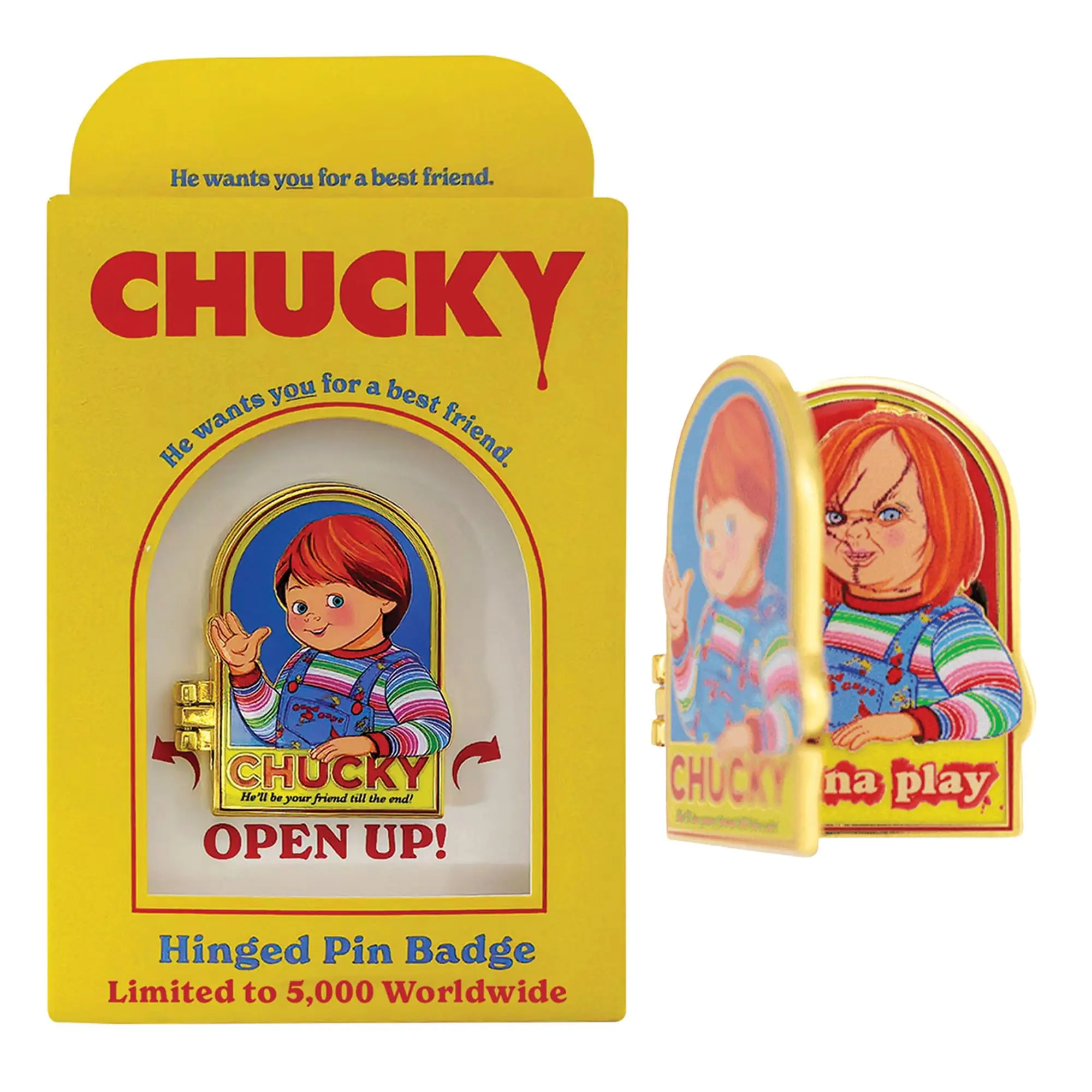 Child's Play Chucky Limited Edition Hinged Enamel Pin, Brooch, Enamel Finish