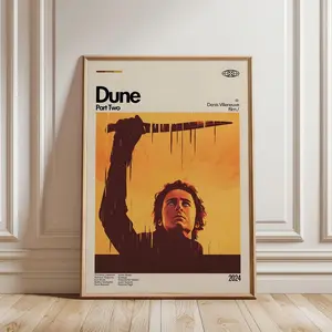 [Unframe] [Free ship] Dune Part Two Poster Abstract Desert Sci-Fi Movie Art