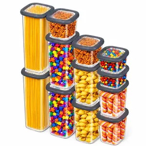 AISOON 12 PACK Airtight Food Storage Container Set, BPA Free Containers for Kitchen Organization, Ideal for Cereal,Flour&Sugar, Includes Labels