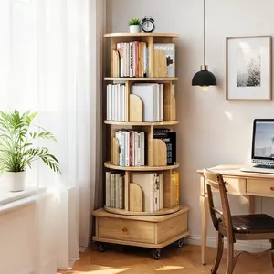 5-Tier 360° Rotating Bookshelf