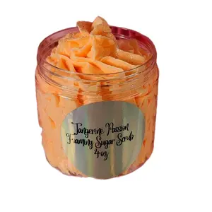 Tangerine Passion Whipped Foaming Sugar Scrub. Exfoliating Body Wash & Scrub. All Natural Shea Butter Whipped Soap/Shaving Cream natural skincare Scent Bright creamy Fragrance Gentle Blend Daily Cleansing Nourishing