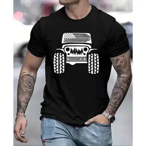 [100% Cotton] Trendy T - Shirt with a Tough Aesthetic: Iconic Jeep Design for a Stand - out, Rugged - themed Look  Golf Gift T-Shirt For Men and Women