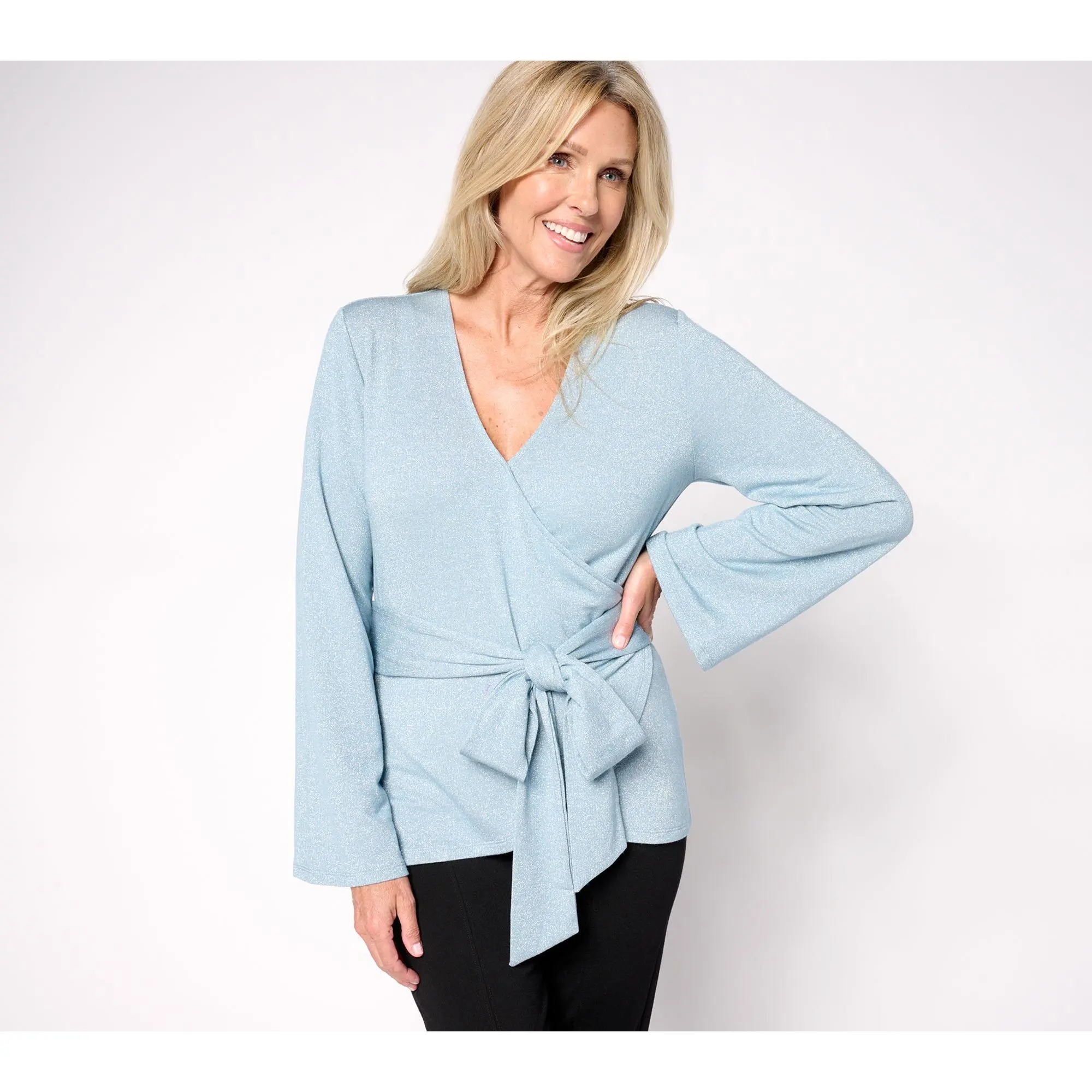 Me by Jennie Garth Wilder Knit Wrap Top