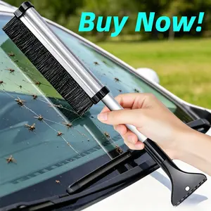 4-in-1 Extendable Car Cleaning Brush – Soft Scratch-Free Bristles, Aluminum Handle, All-Season Dust Pollen Leaf & Bug Remover, Multi-Use Cleaning Tool for SUV Truck Exterior & Home Use