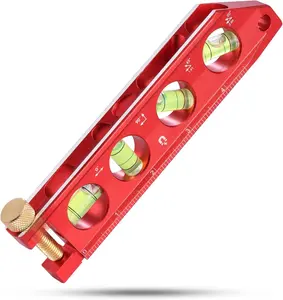 6.3-Inch Torpedo Level,  Leveler with 0/30/45/90 Bubbles, Top-view Windows, Aluminium Alloy Frame, Dual Metric and SAE Scales