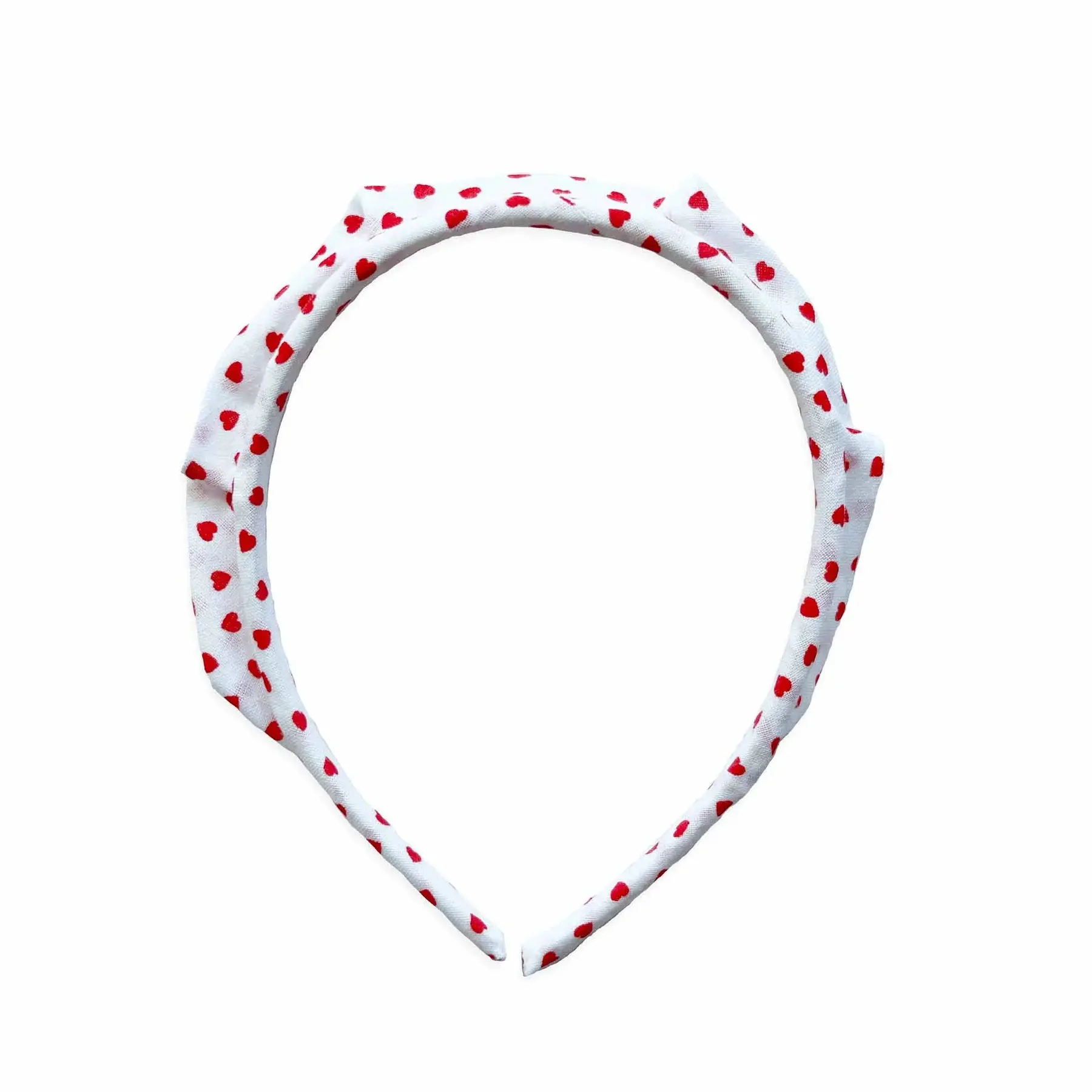 Solid Crown Headband, Red Hearts