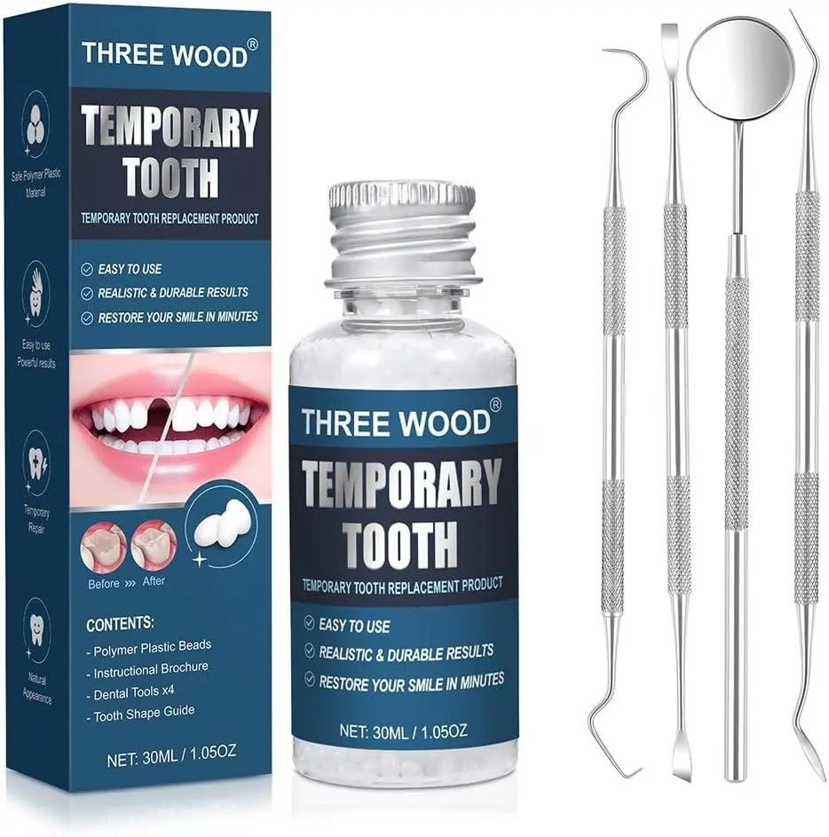 Tooth Kit with DIY Thermal Beads, Temporary Tooth Repair Kit for Gaps, Broken Teeth & Cosmetic Fix
